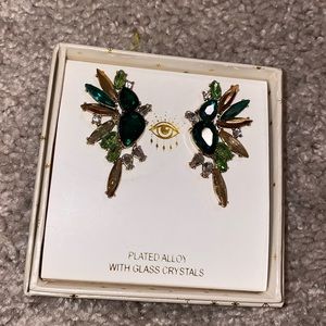 Green/Gold/Silver Earrings